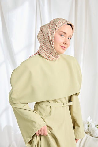 Шелковый платок Twill "Мини букет" кремовый