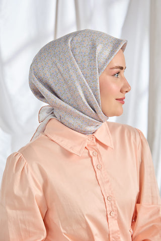 Twill İpek Eşarp Mini Bouquet Lila