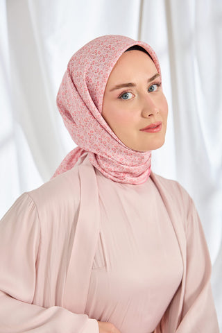 Twill İpek Eşarp Mini Bouquet Pembe