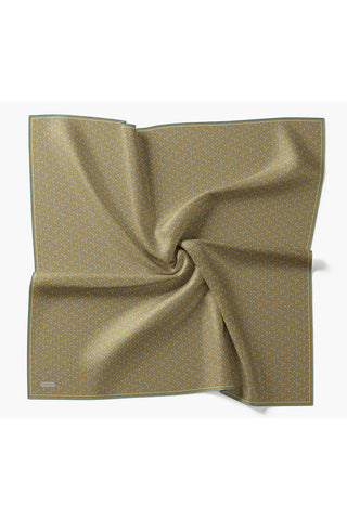 Twill İpek Eşarp Mini Bouquet Yağ Yeşili