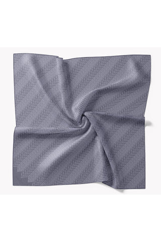 Twill Silk Scarf, Navy Blue, Green Tones, Patterned, Firm Structure, 90x90 cm.