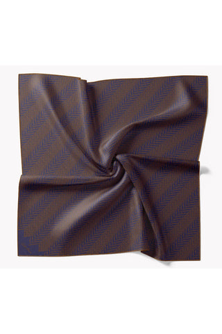 Twill İpek Eşarp Minimal Desen Koyu Lacivert 90x90