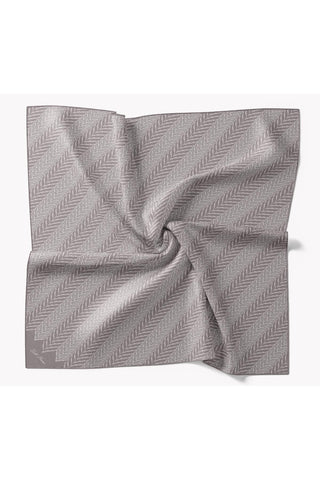 Twill İpek Eşarp Minimal Desen Koyu Vizon 90x90