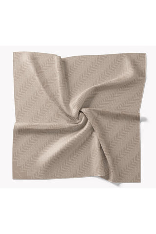 Twill İpek Eşarp Minimal Desen Yeşil Bej 90x90