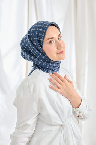 Twill İpek Eşarp Monogram Açık Gri