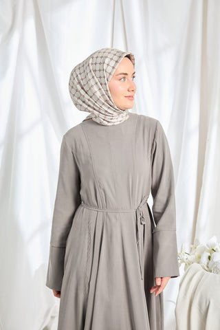 Twill İpek Eşarp Monogram Kahverengi - Twill İpek Eşarp - | Silk Home