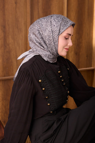 Twill İpek Eşarp Monokromatik Antrasit - Sura İpek Eşarp - | Silk Home