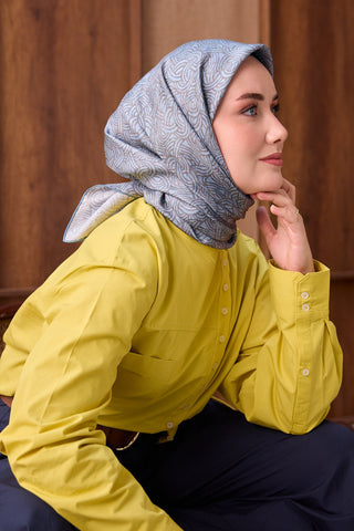 Twill İpek Eşarp Monokromatik Bebe Mavisi