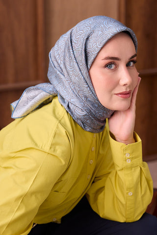 Twill İpek Eşarp Monokromatik Bebe Mavisi - Sura İpek Eşarp - | Silk Home