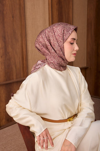 Twill İpek Eşarp Monokromatik Bordo - Sura İpek Eşarp - | Silk Home
