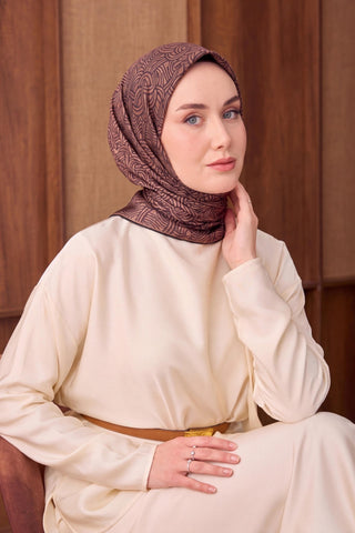 Twill İpek Eşarp Monokromatik Bordo - Sura İpek Eşarp - | Silk Home