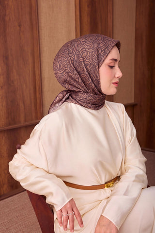 Twill İpek Eşarp Monokromatik Bordo - Sura İpek Eşarp - | Silk Home