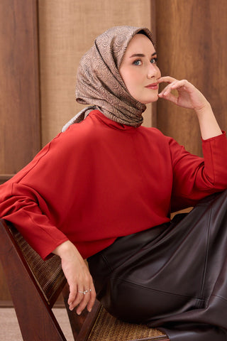 Twill İpek Eşarp Monokromatik Camel - Sura İpek Eşarp - | Silk Home