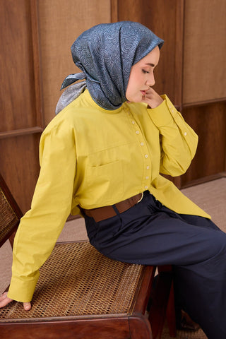 Twill İpek Eşarp Monokromatik Lacivert - Sura İpek Eşarp - | Silk Home
