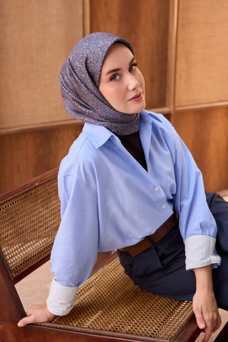 Twill İpek Eşarp Monokromatik Mor - Sura İpek Eşarp - | Silk Home