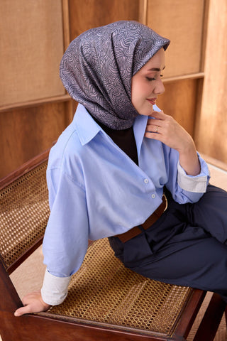 Twill İpek Eşarp Monokromatik Mor - Sura İpek Eşarp - | Silk Home