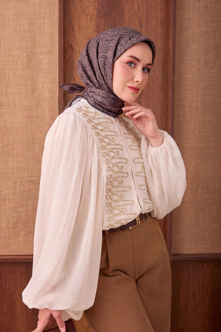 Twill İpek Eşarp Monokromatik Mor - Sura İpek Eşarp - | Silk Home