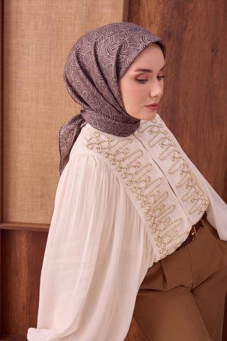 Twill İpek Eşarp Monokromatik Mor - Sura İpek Eşarp - | Silk Home