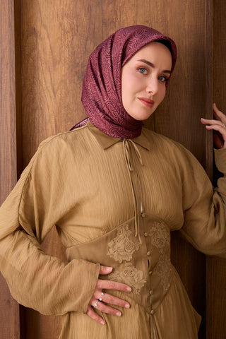 Twill İpek Eşarp Monokromatik Vişne Çürüğü - Sura İpek Eşarp - | Silk Home