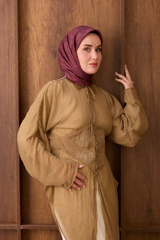 Twill İpek Eşarp Monokromatik Vişne Çürüğü - Sura İpek Eşarp - | Silk Home