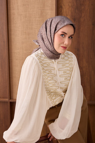 Twill İpek Eşarp Monokromatik Vizon - Sura İpek Eşarp - | Silk Home
