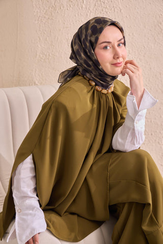 Twill İpek Eşarp Noiré Asker Yeşili 90x90