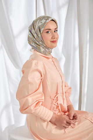 Twill İpek Eşarp Ottoman Paisley Ekru