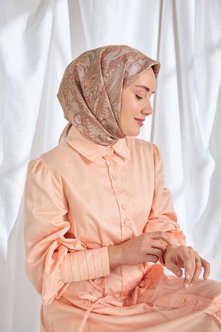 Twill İpek Eşarp Ottoman Paisley Gri