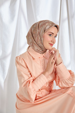 Twill İpek Eşarp Ottoman Paisley Gri