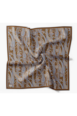 Twill İpek Eşarp Ottoman Paisley Karamel