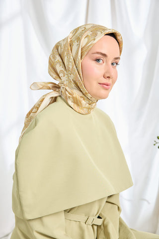 Твиловый шелковый платок Ottoman Paisley, кремовый
