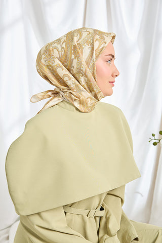 Твиловый шелковый платок Ottoman Paisley, кремовый