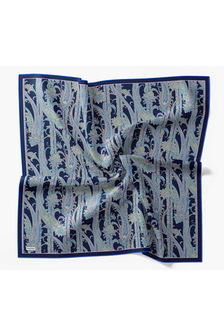 Twill İpek Eşarp Ottoman Paisley Lacivert