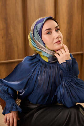 Twill İpek Eşarp Painterly Mor