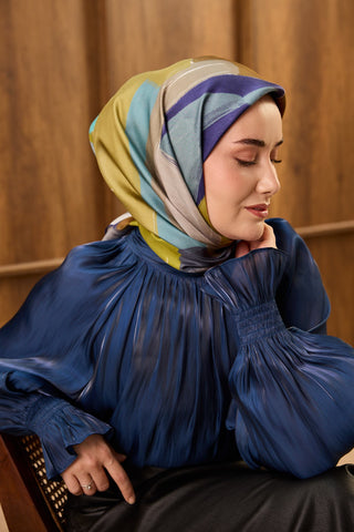 Twill İpek Eşarp Painterly Mor