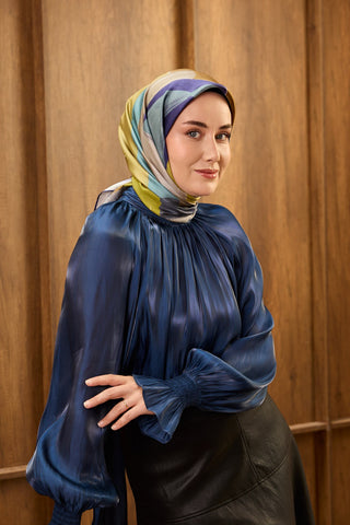 Twill İpek Eşarp Painterly Mor