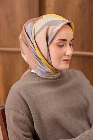 Twill İpek Eşarp Painterly Sarı