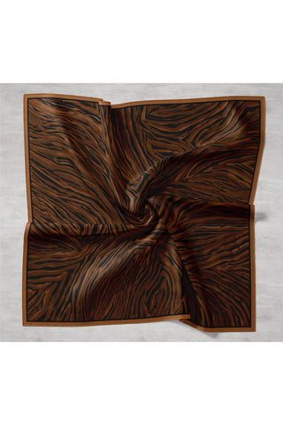 Twill İpek Eşarp Pastel Mor Taba Geometrik Desenli Tok Duruşlu 90X90