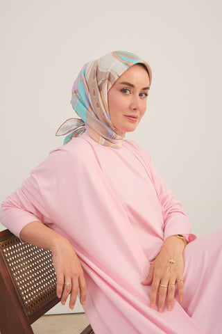 Twill İpek Eşarp Retro Paisley Yavruağzı