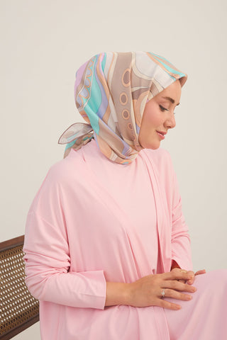 Twill İpek Eşarp Retro Paisley Yavruağzı