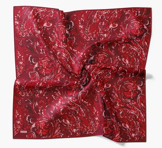 Twill İpek Eşarp Royale Şal Desen Bordo 90x90