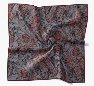 Twill İpek Eşarp Royale Şal Desen Füme 90x90