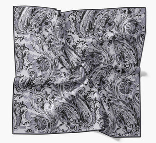 Twill İpek Eşarp Royale Şal Desen Siyah 90x90