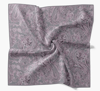 Twill İpek Eşarp Royale Şal Desen Yeşil Gri 90x90