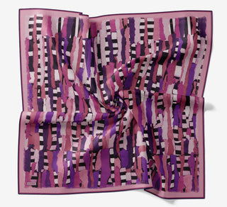 Twill İpek Eşarp Şerit Pembe