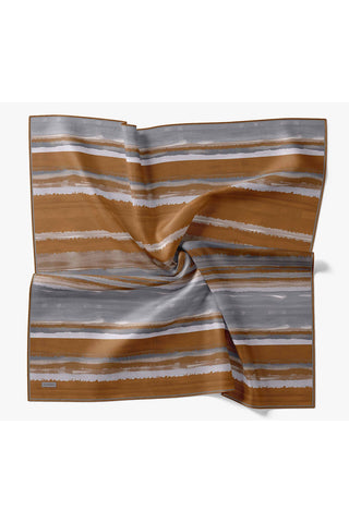 Twill İpek Eşarp Terra Waves Kiremit - Twill İpek Eşarp - | Silk Home