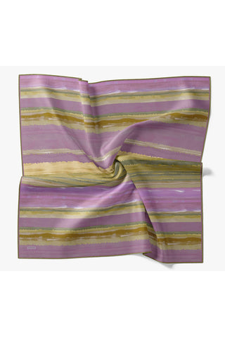 Twill İpek Eşarp Terra Waves Mor - Twill İpek Eşarp - | Silk Home