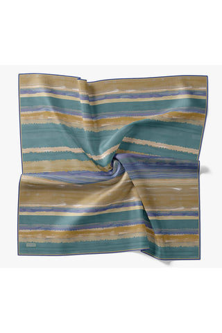 Twill İpek Eşarp Terra Waves Turkuaz - Twill İpek Eşarp - | Silk Home
