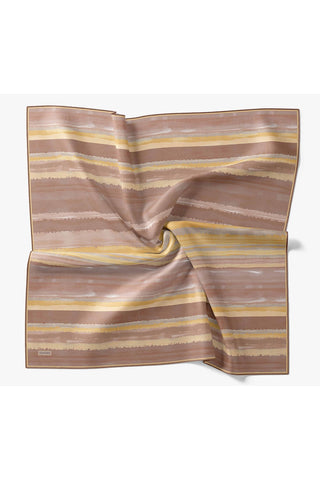 Twill İpek Eşarp Terra Waves Vizon - Twill İpek Eşarp - | Silk Home