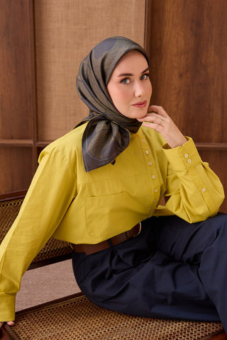 Twill İpek Eşarp Vega Antrasit - Twill İpek Eşarp - | Silk Home